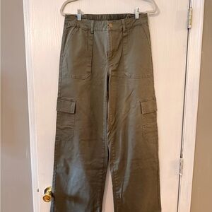 Women’s Wide Leg Olive Cargo Pants
